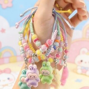 The "True Blue" Labubu Friendship Series Adjustable Macramé Blind Box Bracelet